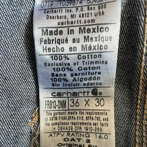 Carhartt NEW Flame Resistant Carpenter Utility Jeans Size 36 x 30 - Picture 13 of 16